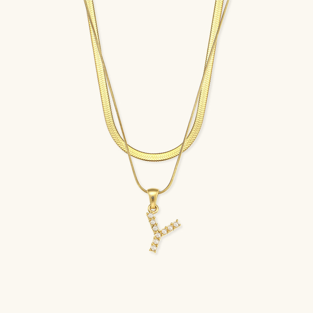 PURELY YOURS - FIONA LAYERED GOLD INITIAL LETTER NECKLACE