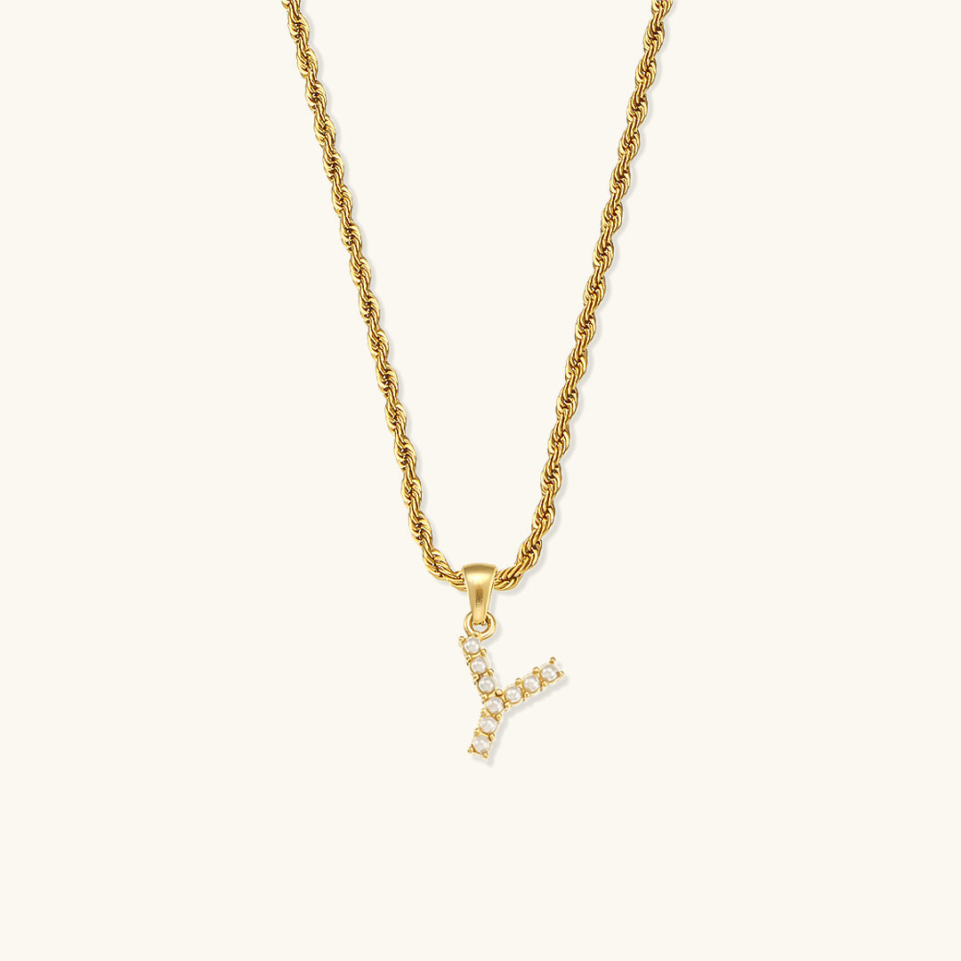 PURELY YOURS - ELODIE INITIAL LETTER PEARL NECKLACE