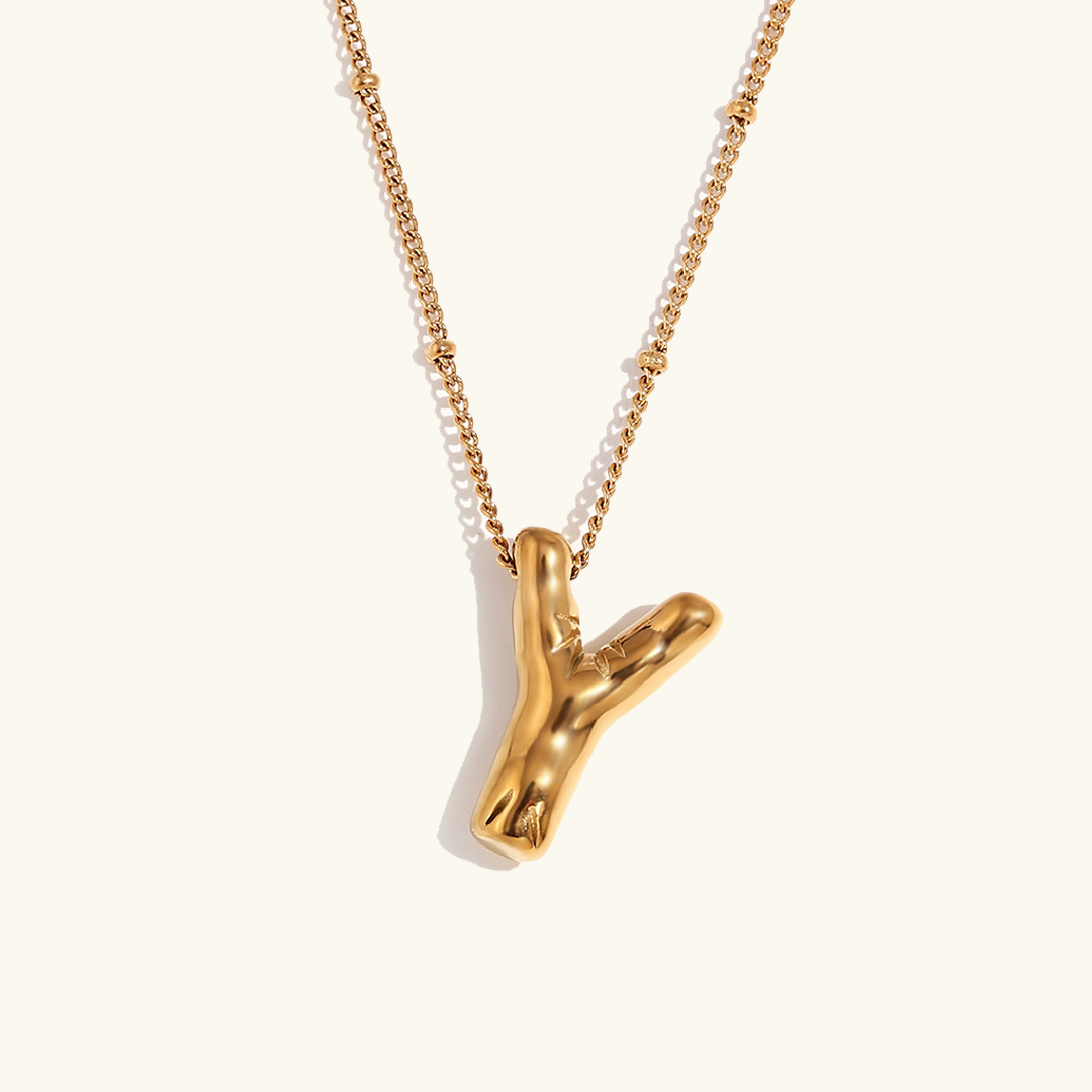 PURELY YOURS - BALLOON GOLD INITIAL NECKLACE