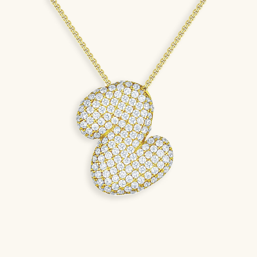 PURELY YOURS - BUBBLE INITIAL DIAMOND NECKLACE