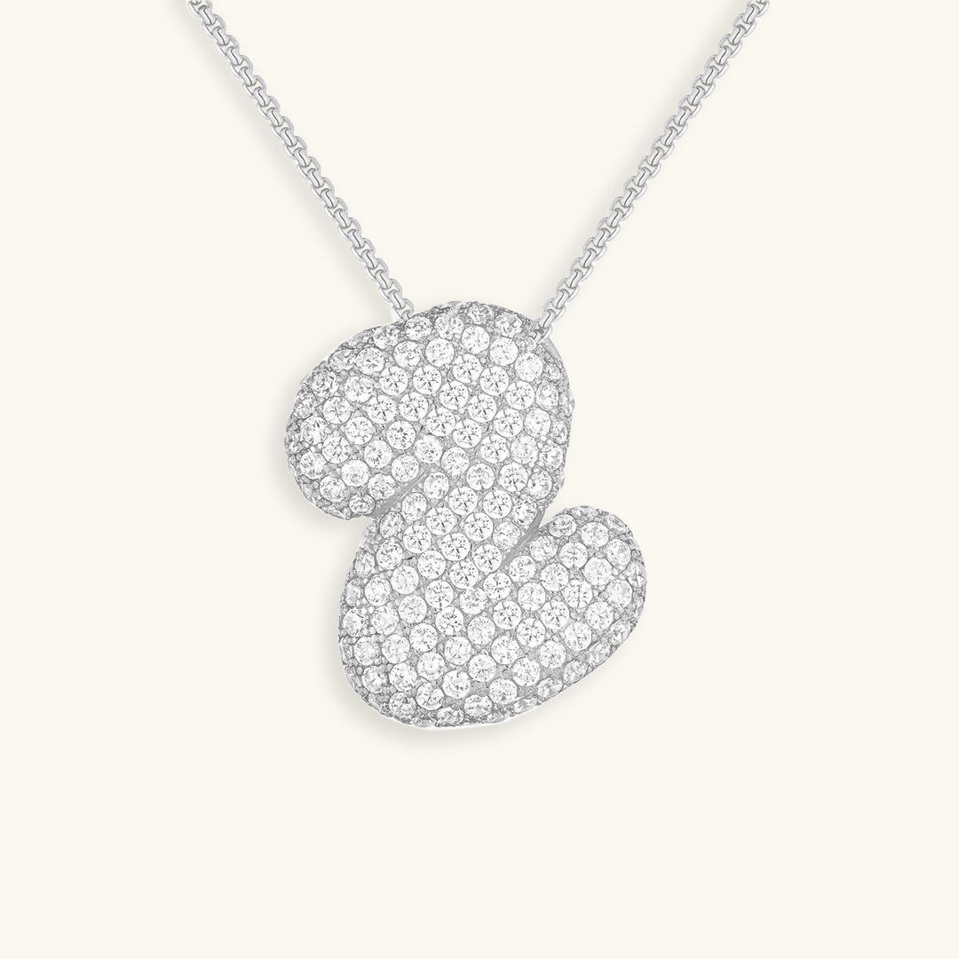 PURELY YOURS - BUBBLE INITIAL DIAMOND NECKLACE