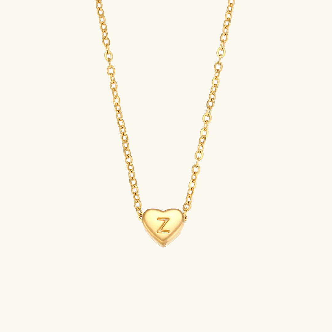 PURELY YOURS - HEART INITIAL GOLD NECKLACE