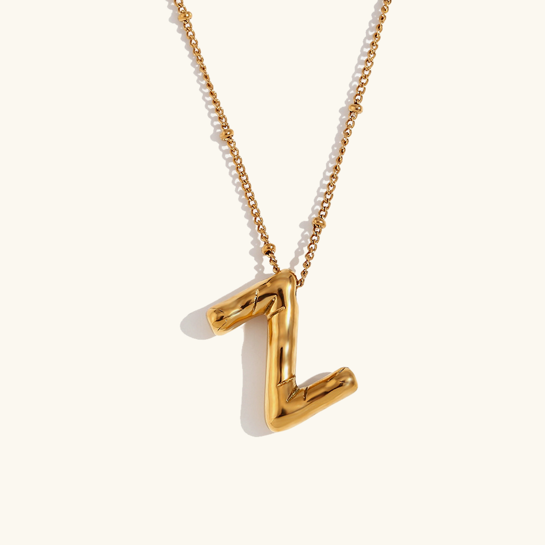 PURELY YOURS - BALLOON GOLD INITIAL NECKLACE