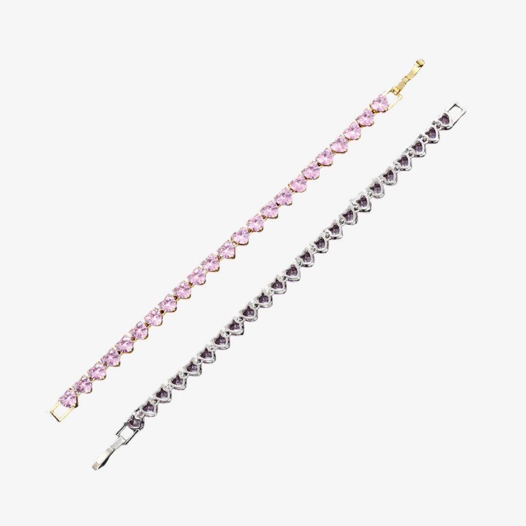 PURELY YOURS - PINK HEART TENNIS BRACELET