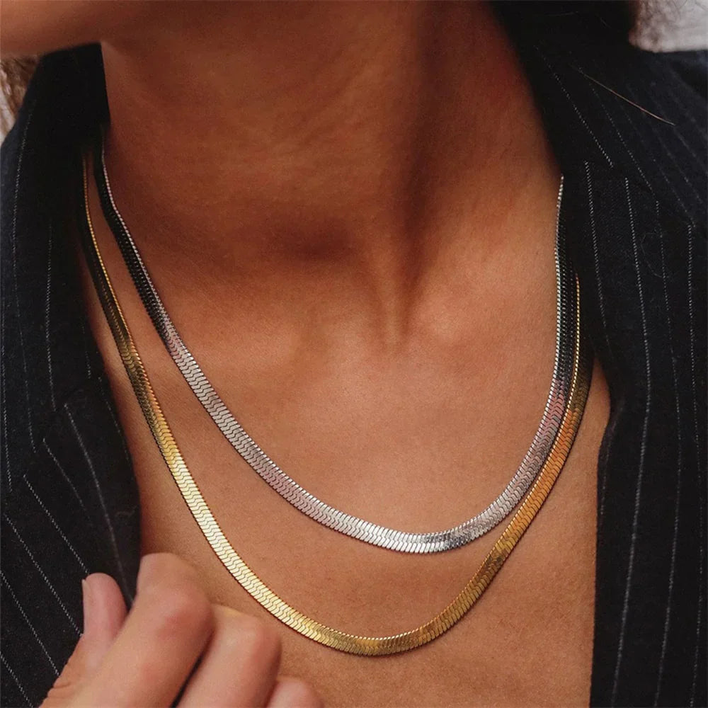 PURELY YOURS - ELIZABETH GOLD HERRINGBONE NECKLACE