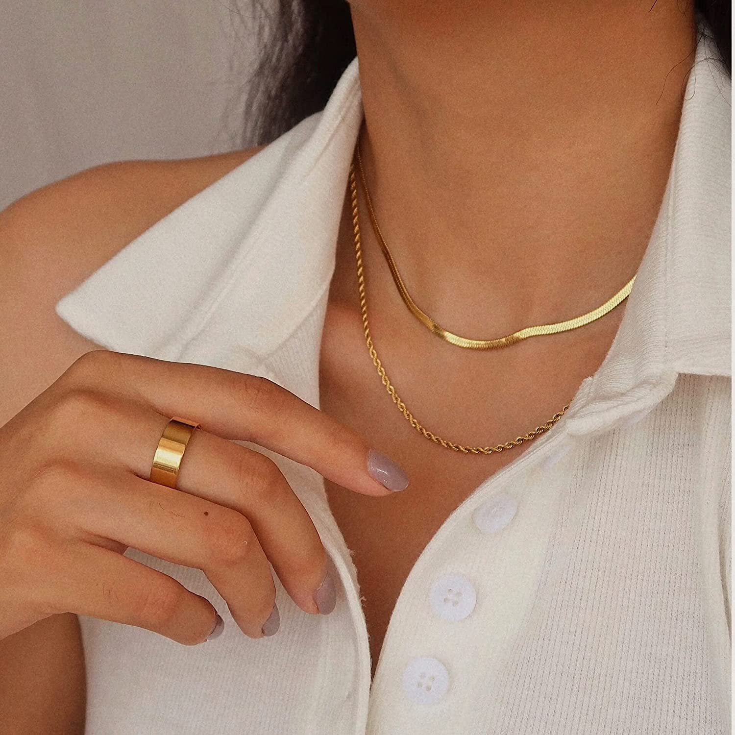 PURELY YOURS - HAILEY LAYERED GOLD CHAIN NECKLACE