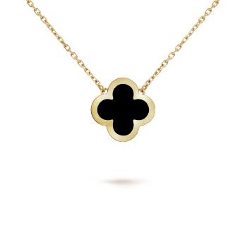 PURELY YOURS - NECKLACE FOUR-LEAF CLOVER LAVISH - BLACK